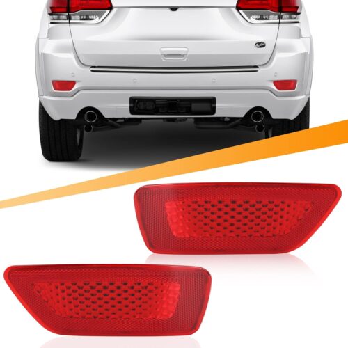 Rear Bumper Reflector Light Lamp Compatible with Jeep Grand Cherokee 2012-2018, Patriot 2013-2017, Dodge Journey 2012-2020 Back Bumper Reflectors Left & Right Red Les Replace # 57010720AC, 57010721AC  Automotive